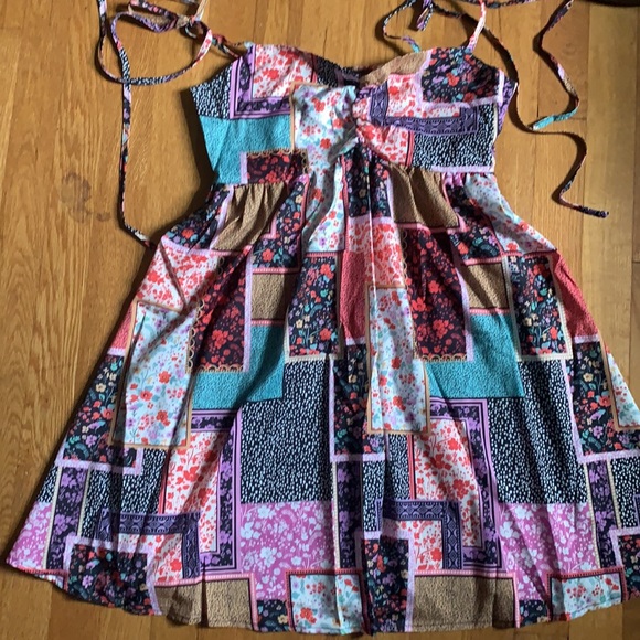 LAST ONE - Size L- Boho Floral Patchwork Dress- NWT - Picture 10 of 12